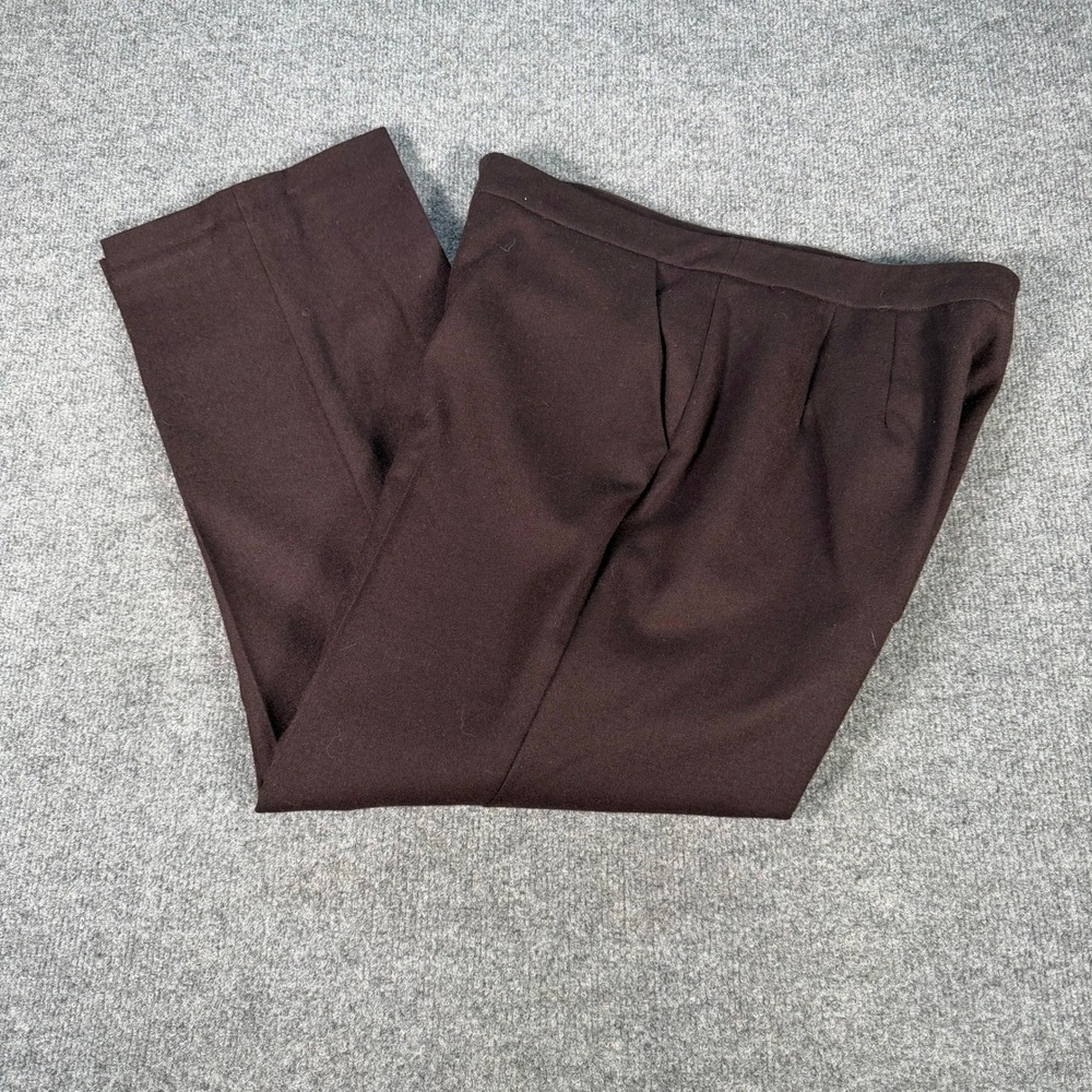 Briggs Petite Brown 100% Wool Dress Pants Lined Straight Leg Womens 12P #4546